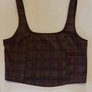 Plaid Crop Tank Top Women’s Liz & Sara XL